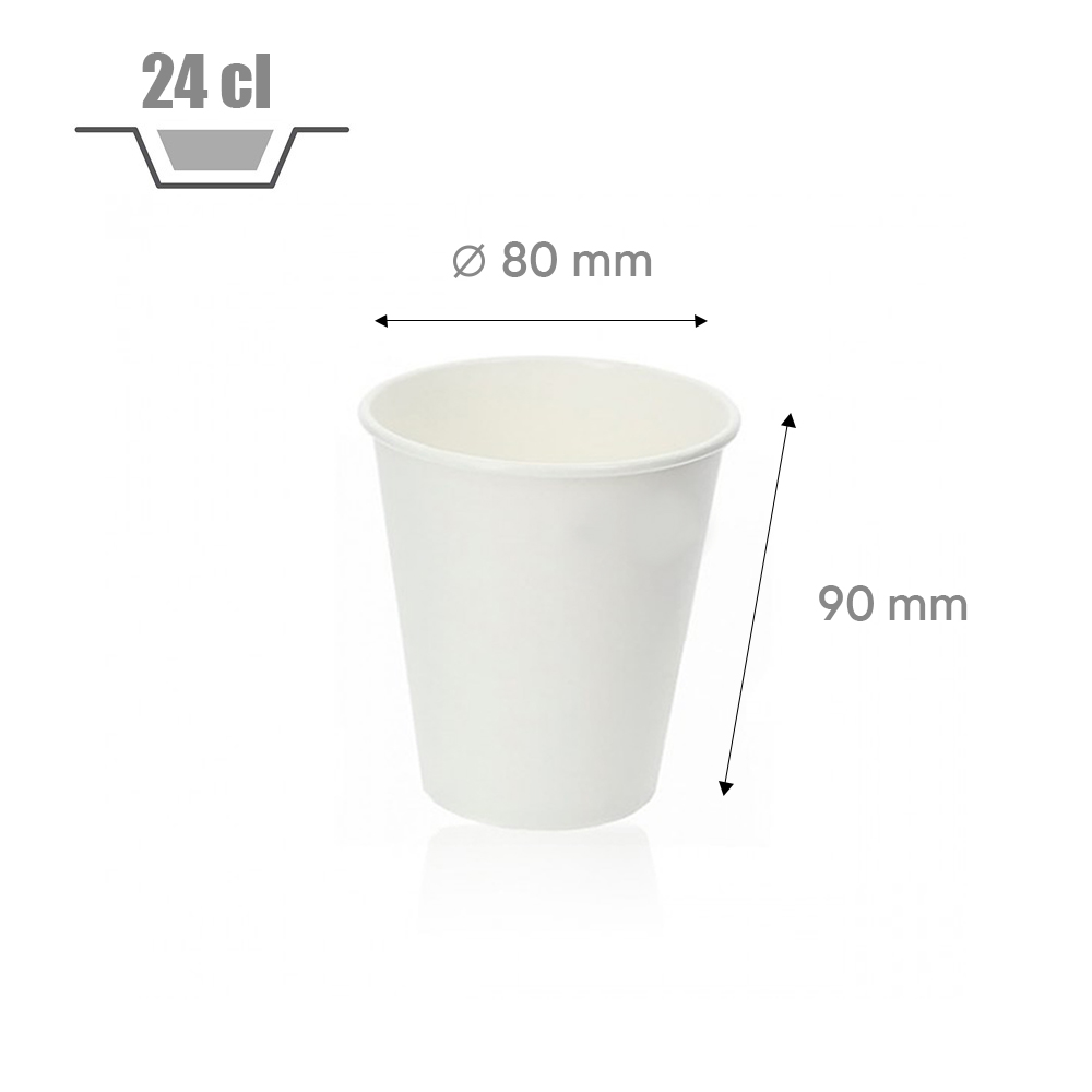 Gobelet en carton blanc 24 cl (8 oz)